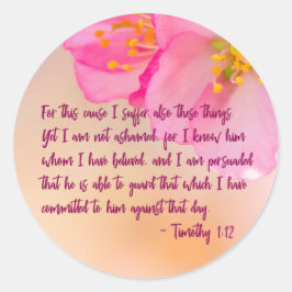 Pegatina Redonda Por Esta Causa Sufro Floral Cristiana