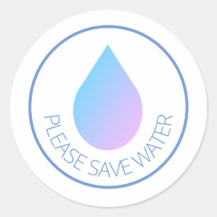 Pegatina Redonda Por favor, ahorre agua
