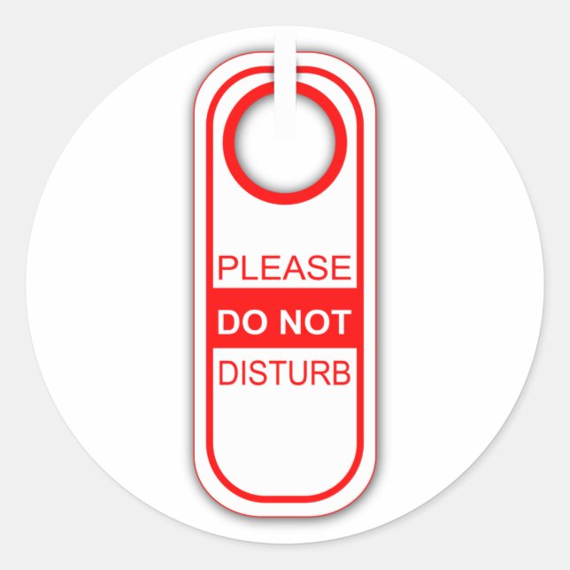 Pegatina Redonda Por favor, no moleste (Anverso)