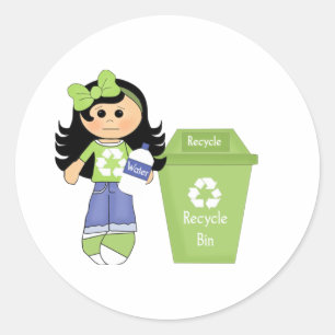 Pegatina Redonda Por favor, reciclar