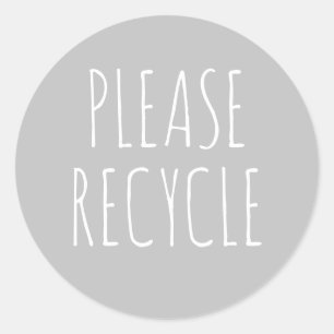 Pegatina Redonda Por favor reciclar reutilizar salvar el planeta ve