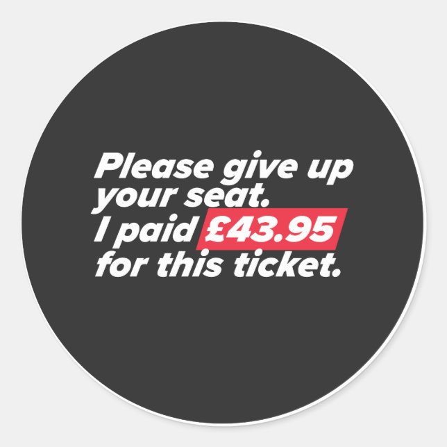 Pegatina Redonda Por favor, renuncie a su asiento (Anverso)