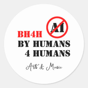 Pegatina Redonda Por Humans 4 Humans / Arts & Music (BH4H)