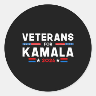 Pegatina Redonda Por Kamala Bandera Americana Kamala-harris