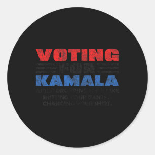 Pegatina Redonda Por Kamala Después De Caer Joe Biden Trump 2024 Wo