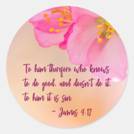 Pegatina Redonda Por Lo Tanto, Para El Que Conoce La Flora Cristian