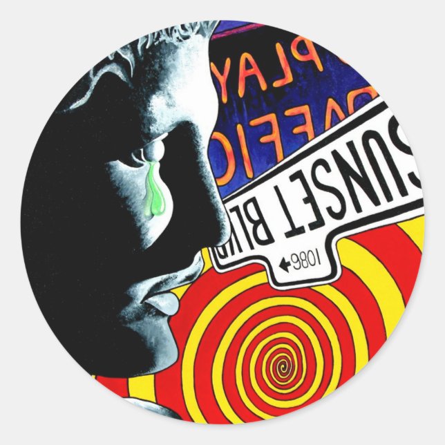 PEGATINA REDONDA "POR QUÉ" (Anverso)