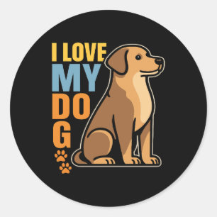 Pegatina Redonda Por qué amo a mi perro � Diseño conmovedor de cele