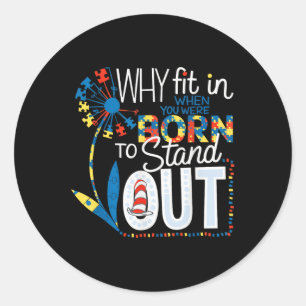 Pegatina Redonda ¿Por Qué Encajar En Un Gato Docente Médica En El A