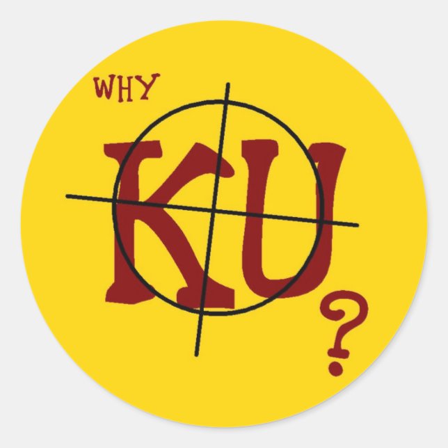 Pegatina Redonda ¿Por qué KU? 20 Pegatinas redondos (Anverso)