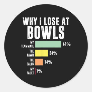 Pegatina Redonda Por Qué Perdí En El Divertido Bowls