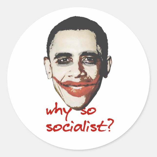 Pegatina Redonda Por qué tan rojo (Anverso)