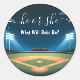 Pegatina Redonda Por Team Ball Game Pitch Divertido Béisbol Revelac