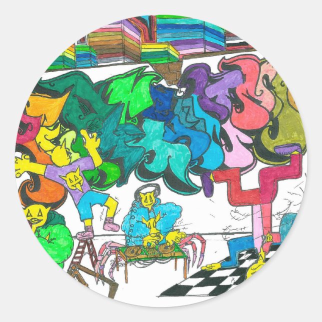 Pegatina Redonda PorcentajeHipHop (Anverso)