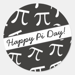 Pegatina Redonda Porciones de pi - matemáticas - día feliz del pi