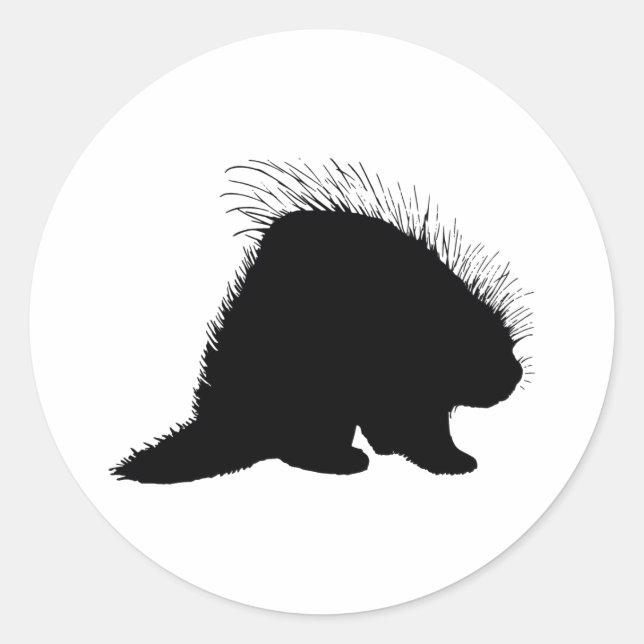 Pegatina Redonda Porcupina (Anverso)