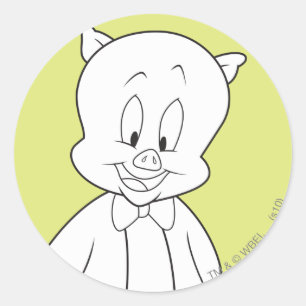Pegatina Redonda Porky Hello Friend