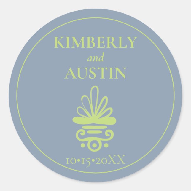 Pegatina Redonda Portada del libro de cosecha | Libro Tema Boda Clá (Anverso)