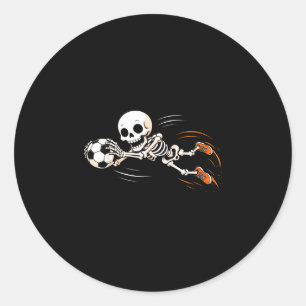Pegatina Redonda Portero de fútbol esqueleto Halloween niños niños