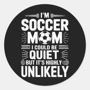 Pegatina Redonda Portero jugador de juego, soy mamá de fútbol podrí