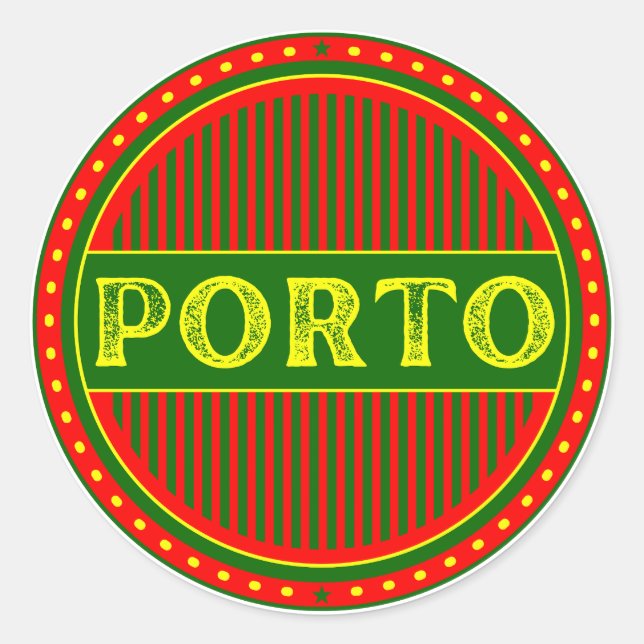 Pegatina Redonda Porto City Pride Emblem – Portuguese Identity (Anverso)