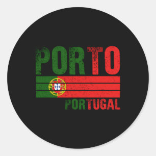Pegatina Redonda Porto Portugal Bandera Portuguesa S