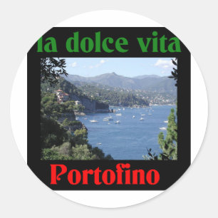 Pegatina Redonda Portofino Italia