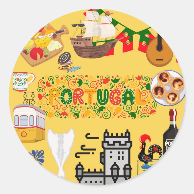 Pegatina Redonda Portugal (Anverso)