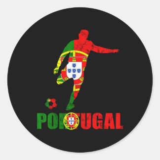 Pegatina Redonda Portugal Flag Portugal Soccer Futebol Portuguese P