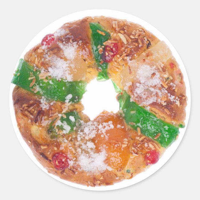 Pegatina Redonda Portugués Bolo Rei (Anverso)