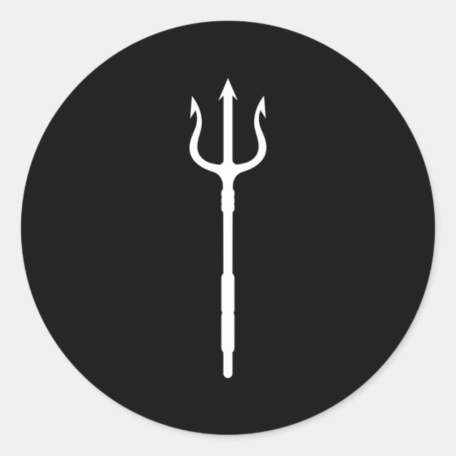 Pegatina Redonda Poseidon Trident Neptune Dios griego (Anverso)