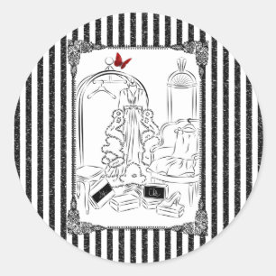 Pegatina Redonda Posh Wardrobe Strike Room