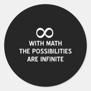 Pegatina Redonda Posibilidades matemáticas e infinitas