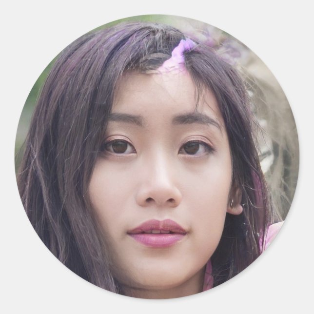 Pegatina Redonda Positividad de radiación (Anverso)