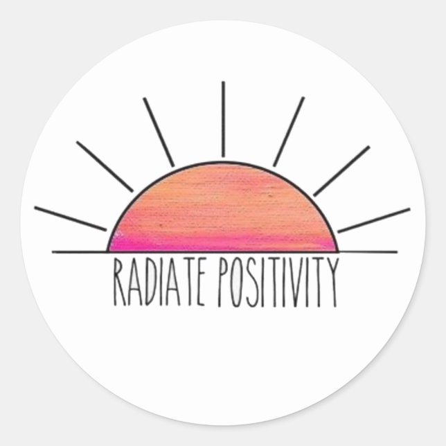 Pegatina Redonda Positividad de radiación (Anverso)