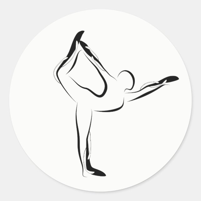 Pegatina Redonda Posposición de yoga (Anverso)