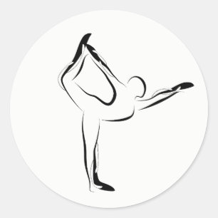 Pegatina Redonda Posposición de yoga