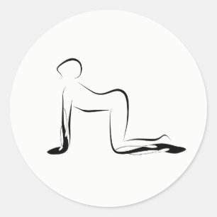 Pegatina Redonda Posposición de yoga