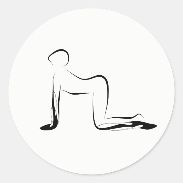 Pegatina Redonda Posposición de yoga (Anverso)