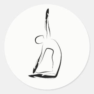 Pegatina Redonda Posposición de yoga