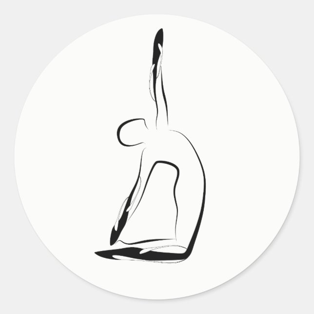 Pegatina Redonda Posposición de yoga (Anverso)