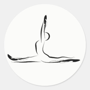 Pegatina Redonda Posposición de yoga