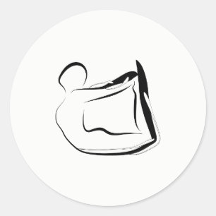 Pegatina Redonda Posposición de yoga