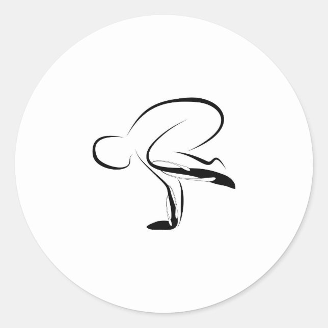 Pegatina Redonda Posposición de yoga (Anverso)