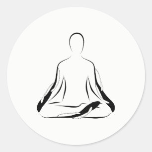 Pegatina Redonda Posposición de yoga