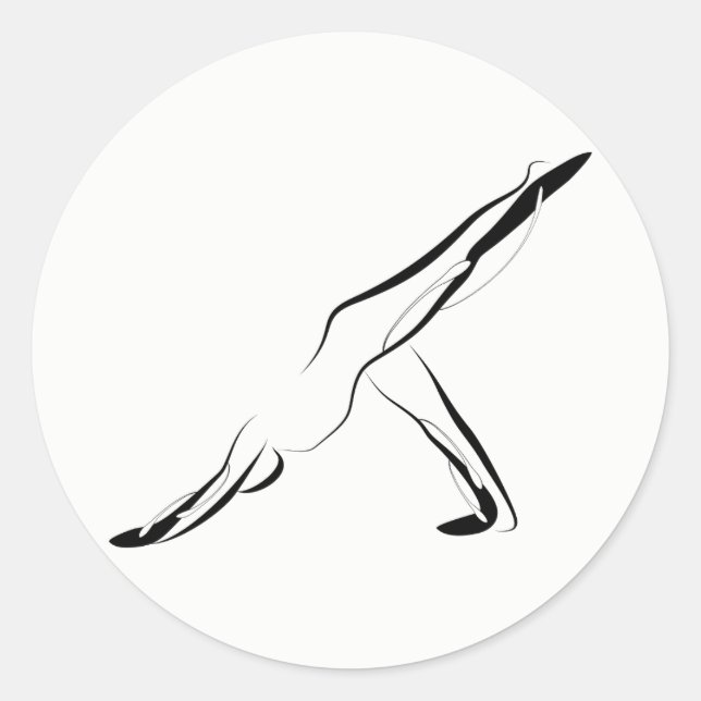 Pegatina Redonda Posposición de yoga (Anverso)