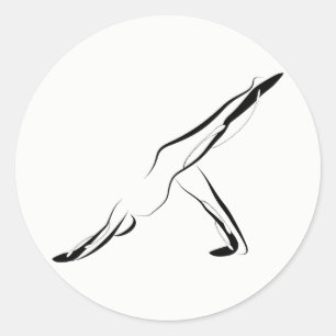 Pegatina Redonda Posposición de yoga