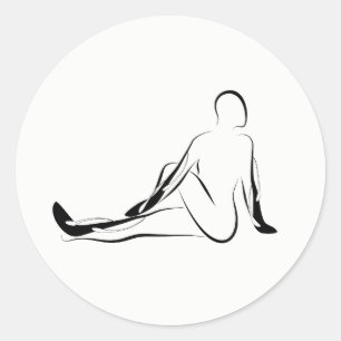 Pegatina Redonda Posposición de yoga
