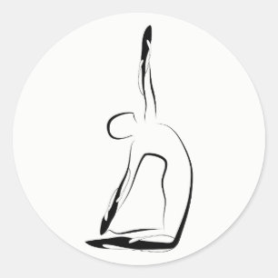 Pegatina Redonda Posposición de yoga