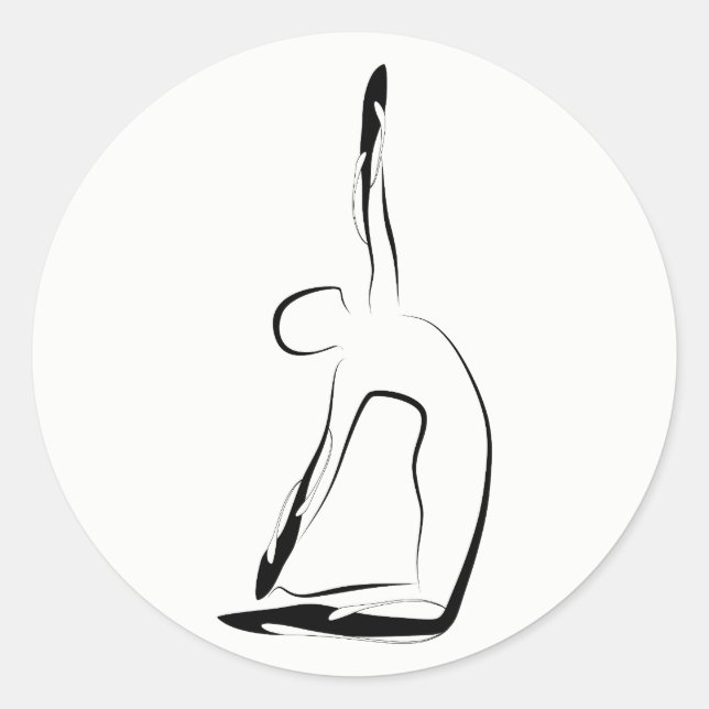 Pegatina Redonda Posposición de yoga (Anverso)